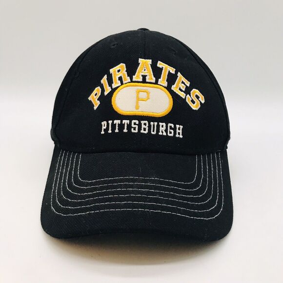 Pittsburgh Pirates MLB Logo Baseball Cap Fan Favorite Black Gold Strapback Hat - Picture 1 of 9